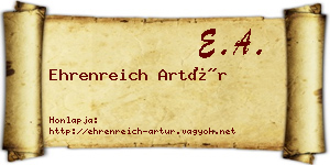 Ehrenreich Artúr névjegykártya